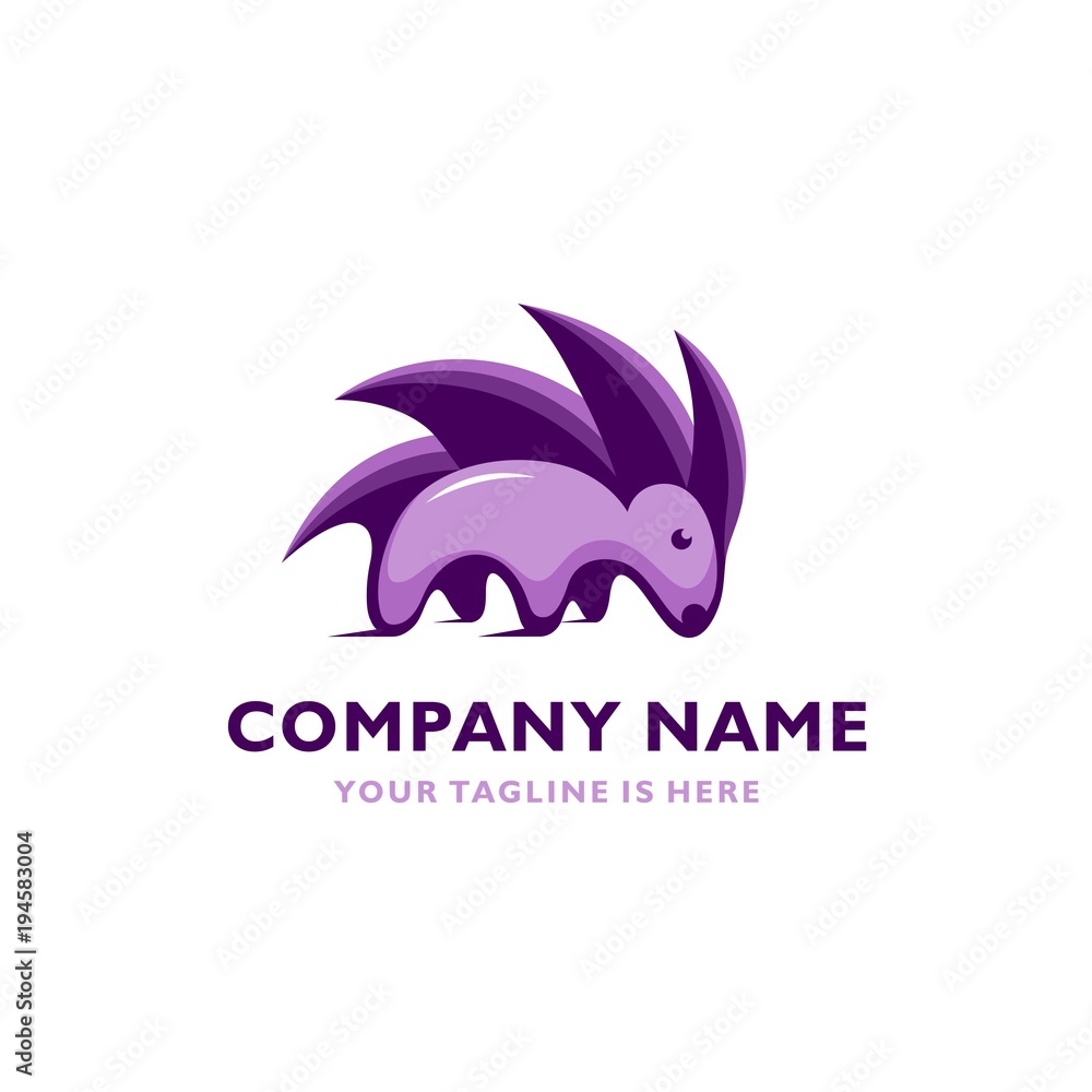 CUTE PORCUPINE SYMBOL VECTOR ICON LOGO TEMPLATE CUTE PORCUPINE SYMBOL VECTOR ICON LOGO TEMPLATE