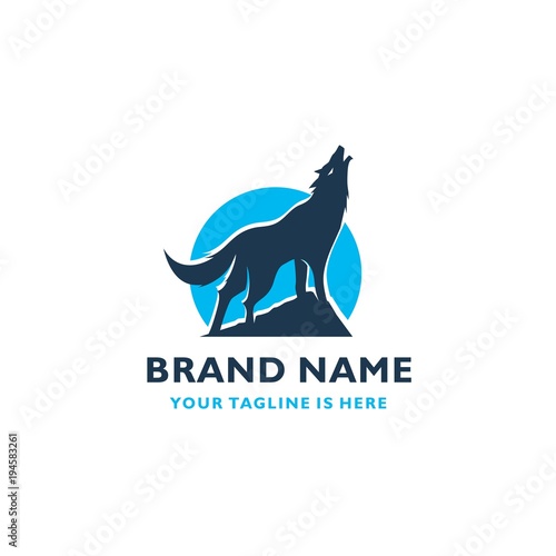 HOWLING FOX SYMBOL VECTOR ICON LOGO TEMPLATE