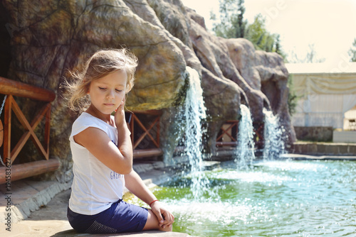 girl near the fountain