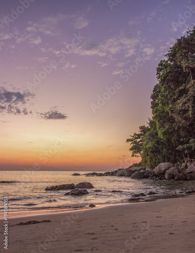 Sunset at northern end of Karon Beach in Thailand Phuket