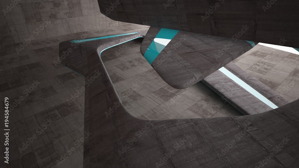 Empty dark abstract brown concrete room smooth interior. Architectural background. 3D illustration and rendering Empty dark abstract brown concrete room smooth interior. Architectural background. 3D illustration and rendering