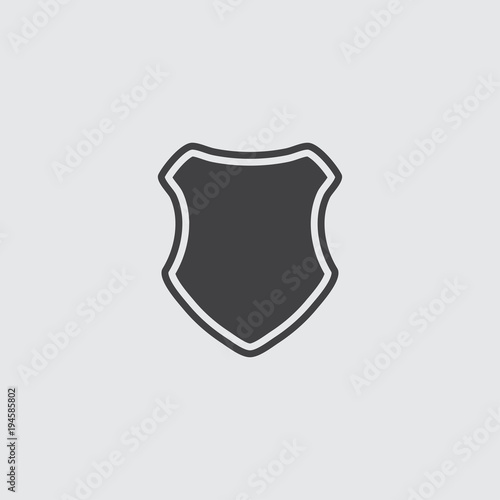 Shield Icon in trendy flat style isolated on grey background. Shield symbol for your web site design