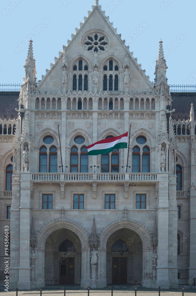beautiful architecture of famous parliament building in budapest, hungary