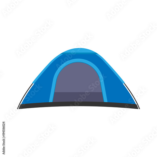 Tourist tent isolated on white background. Vector illustration.