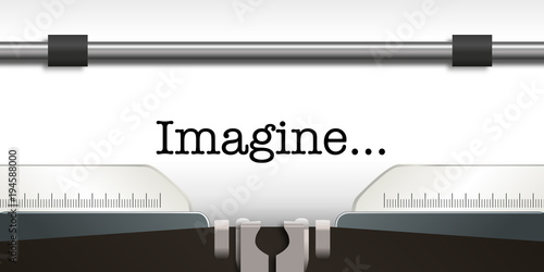 imagine - paix - mot - message - espoir - pacifisme - hymne - guerre - machine à écrire - symbole photo