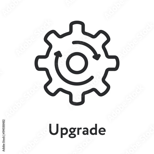 Upgrade Update Refresh Hog Wheel Arrow Minimal Flat Line Outline Stroke Icon