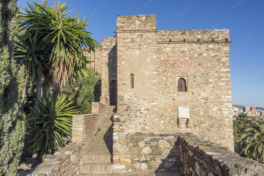  Historic monument, La Alcazaba,palatial fortification.Malaga, Spain.
