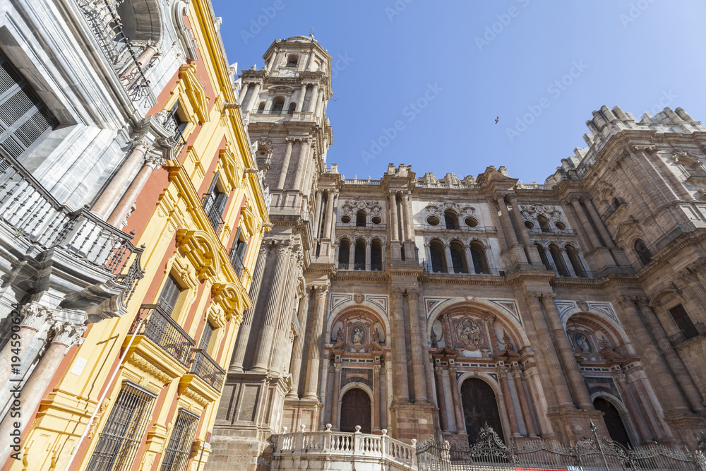 Cathedral,historic center of Malaga, Spain.