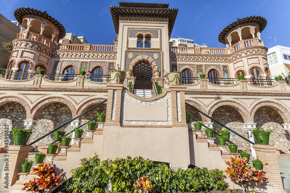 Naklejka premium Architecture, monument building, house, casa de los navajas,neo-mudejar style in Torremolinos,Spain.
