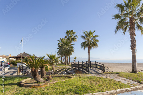 Mediterranean beach view in Torremolinos,Spain. photo