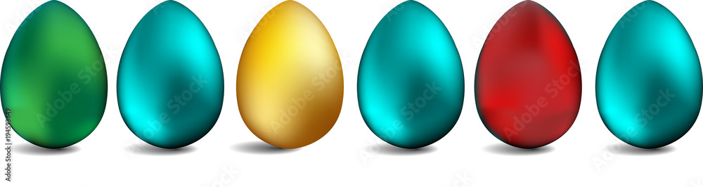 Set of realistic eggs on white background. Easter collection. Vector illustration Easter eggs Set of realistic eggs on white background. Easter collection. Vector illustration Easter eggs