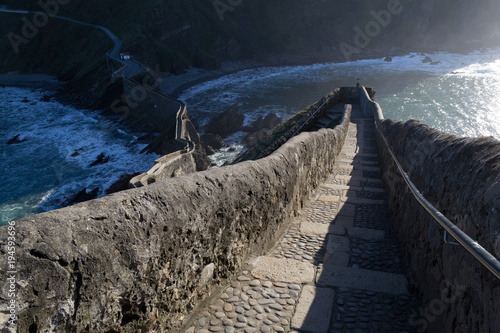 Climbing to San Juan de Gaztelugatxe photo