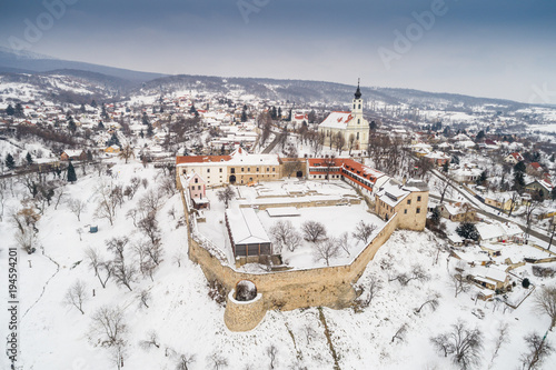 Beautiful church with fortress of Pecsvarad, Hungary photo