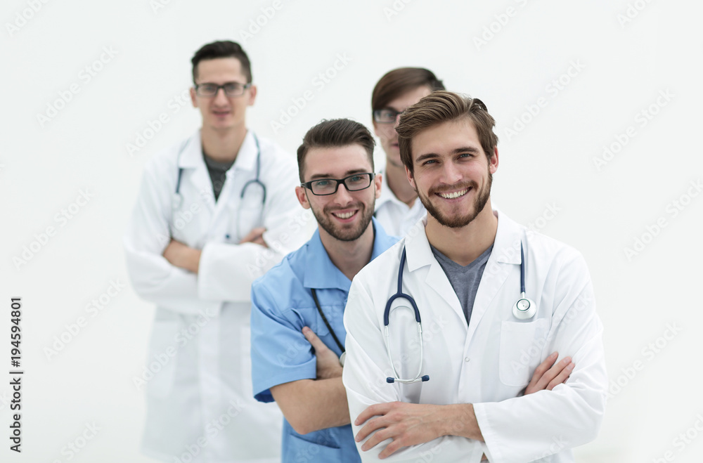 Fototapeta premium group of successful doctors .isolated on white