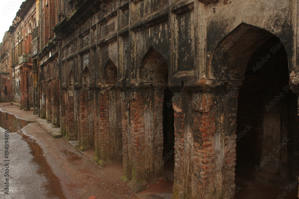 Ruined house in Panam Nagor. An ancient historical city, Sonargaon, Bangladesh. Historical buildings which were built centuries ago during the time of Baro-Bhuyan (warrior chiefs and landlords)