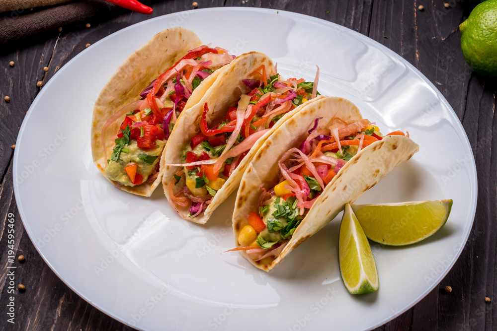 Mexican tacos with vegetables vegetarian Mexican tacos with vegetables vegetarian