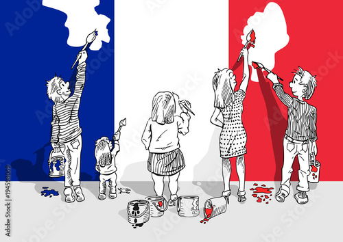 Franse vlag schilderen
