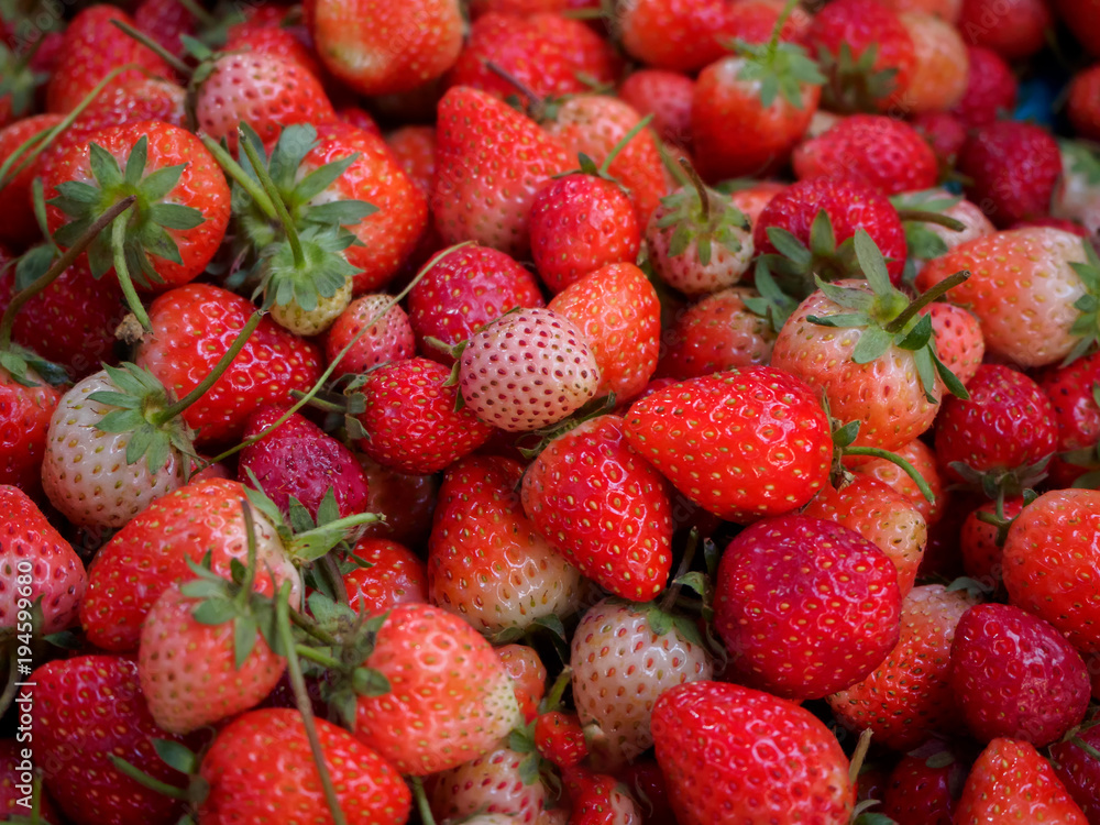 Many strawberries top view. Pattern, background. Many strawberries top view. Pattern, background.