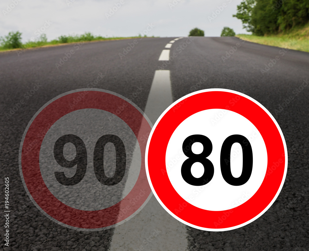 France limitation de vitesse sur les routes á double sens sans séparateur central France speed