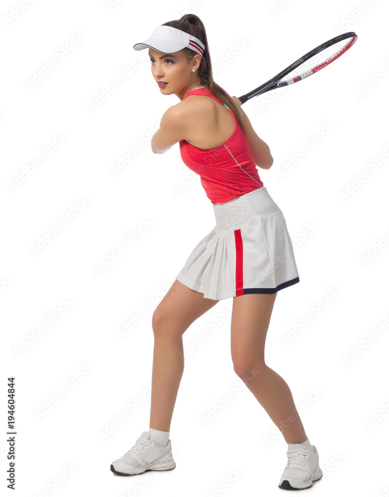 Woman tennis player isolated (without ball version) Woman tennis player isolated (without ball version)