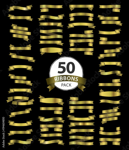 pack of 50 golden ribbons