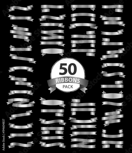 pack of silver ribbons 50