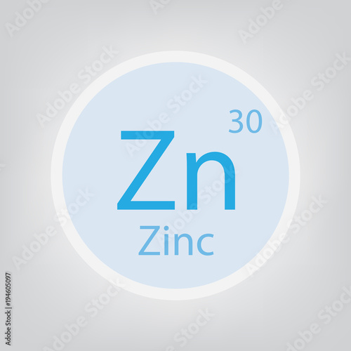 Zinc Zn chemical element icon- vector illustration