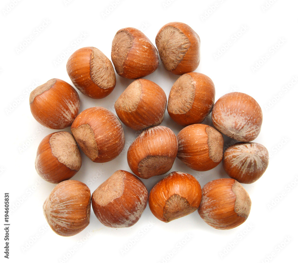 tasty hazelnuts, isolated on white tasty hazelnuts, isolated on white