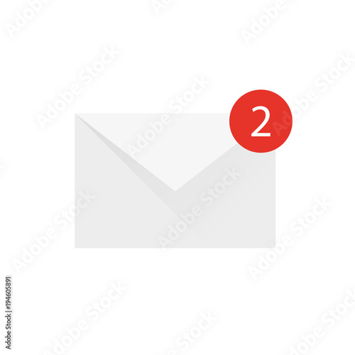 Envelope letter, 2 message on a white background