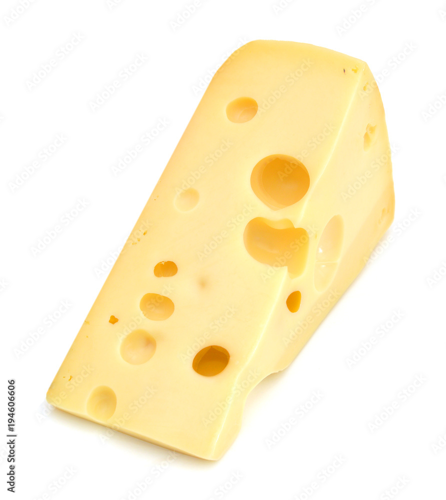 piece of cheese isolated on a white background piece of cheese isolated on a white background