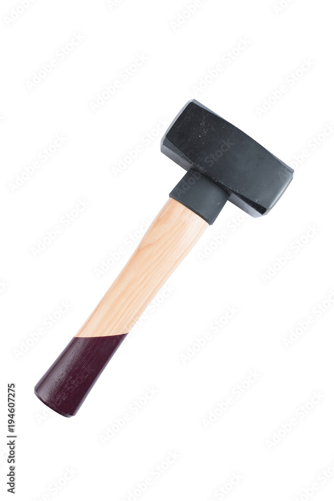 Small sledgehammer with wooden handle isolated on a white background. Construction tools. New sledgehammer. Small sledgehammer with wooden handle isolated on a white background. Construction tools. New sledgehammer.