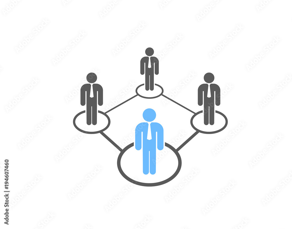 Business man team working, social communication, business man relationship icon 