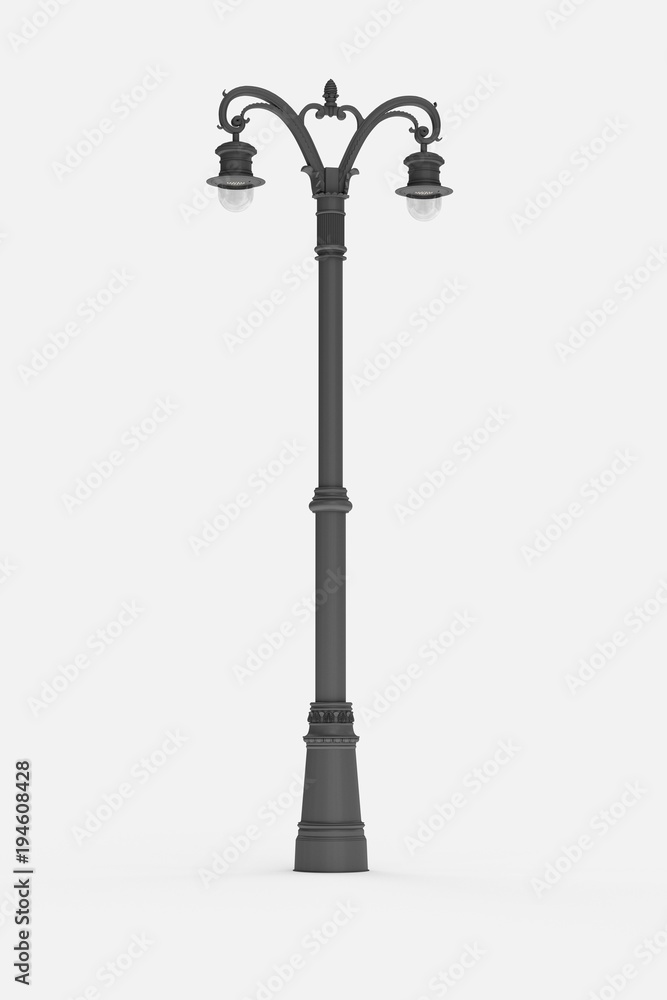 3d model of lighting pole with led lamp