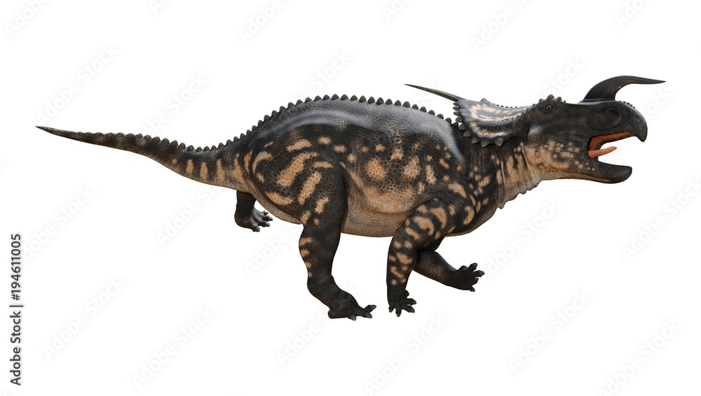 3D Rendering Dinosaur Einiosaurus on White 3D Rendering Dinosaur Einiosaurus on White