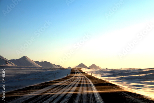 Iceland frozen road