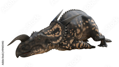 3D Rendering Dinosaur Einiosaurus on White