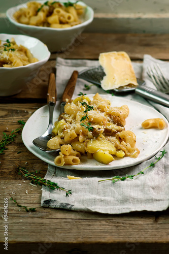 Pasta and Potatoes with Cabbage .Pizzoccheri.