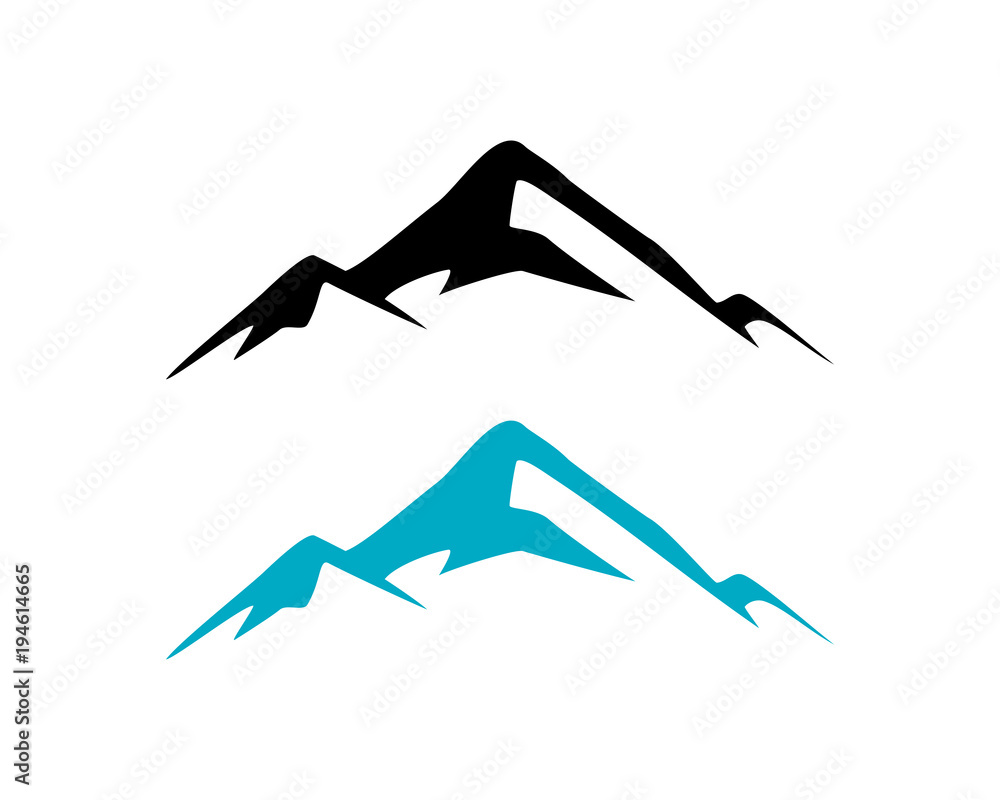 Black and Blue Mountain Illustration Symbol Logo Vector Black and Blue Mountain Illustration Symbol Logo Vector
