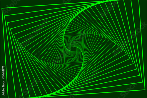 Rotating concentric rectangle, Square optical illusion pattern - green, Geometric abstract background