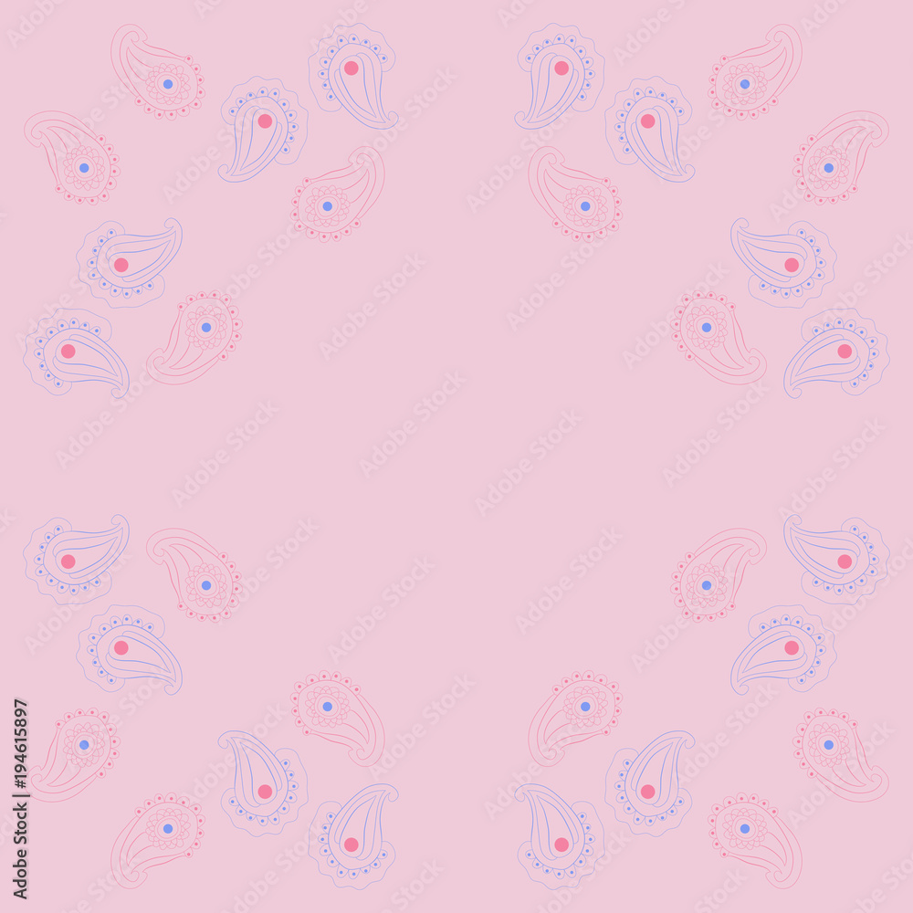Paisley oriental pattern, stripes . Hand drawn. Paisley oriental pattern, stripes . Hand drawn.