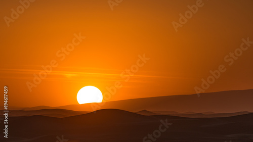 Coucher de soleil sur les dunes de Zagora