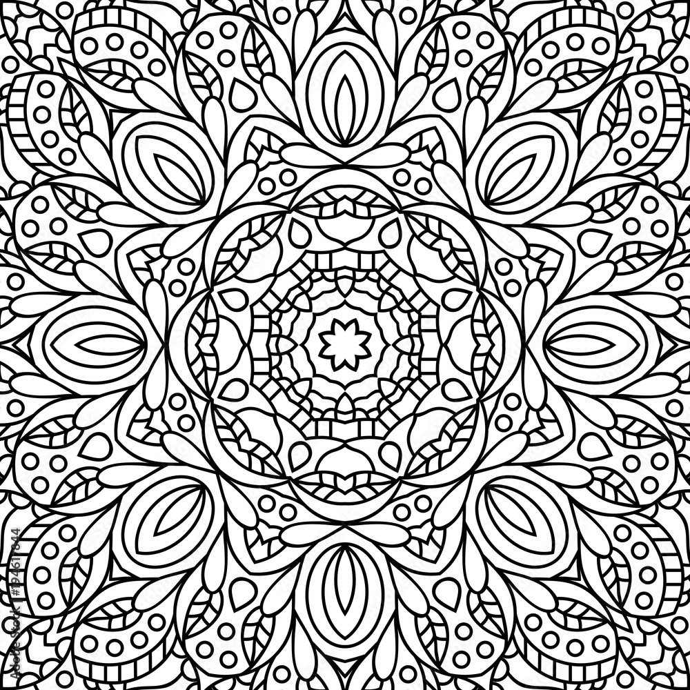 Coloring book pages. Mandala. Indian antistress medallion. Abstract islamic flower, arabic henna design, yoga symbol. Coloring book pages. Mandala. Indian antistress medallion. Abstract islamic flower, arabic henna design, yoga symbol.