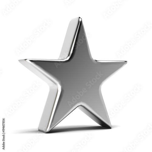 Konstfotografi Silver Star Icon. 3D Gold Render Illustration
