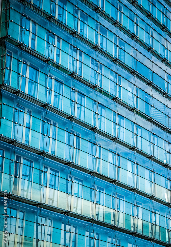 windows detail of skyscraper in Berlin, Germany.