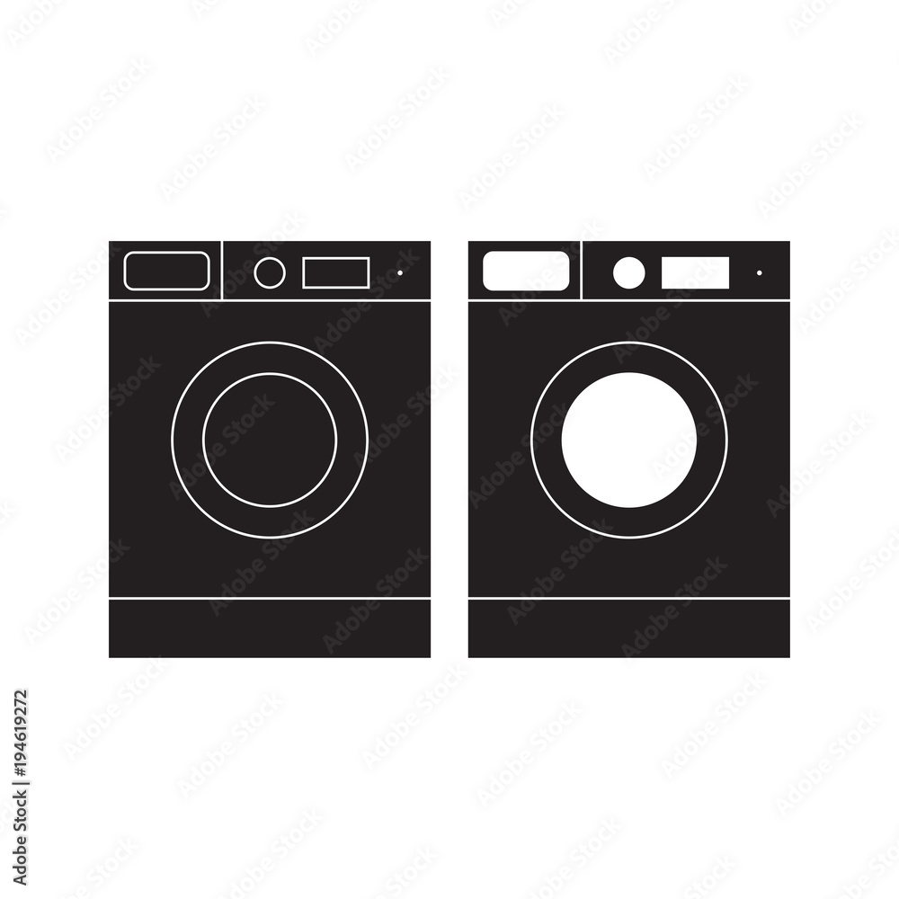 Washing Machine icon Washing Machine Flat Sign.