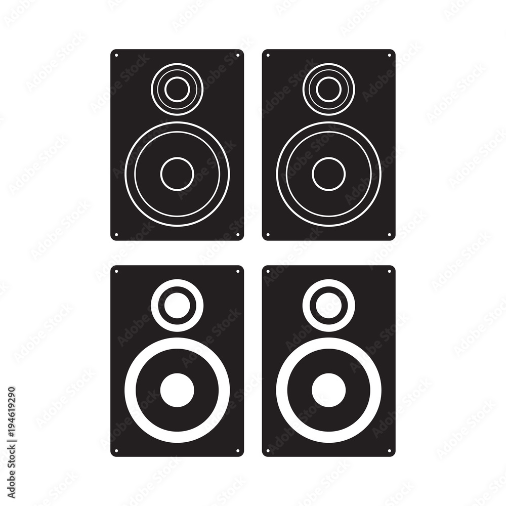Subwoofer icon Loudspeaker Box Flat Sign. isolated on White Background. Subwoofer icon Loudspeaker Box Flat Sign. isolated on White Background.