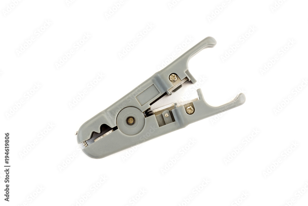 Ethernet crimping tool isolated on a white background. Tools series. Ethernet crimping tool isolated on a white background. Tools series.