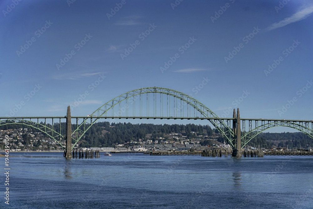 Yaquina Bay bridge for route 101 in Newport, Oregon