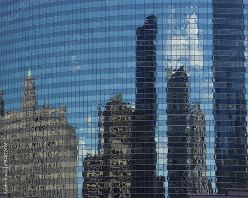 Chicago Skyline Mirrored in Glass Building