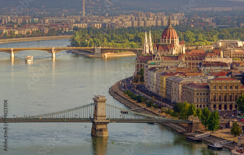 cityscape of Budapest, Hungary in a sunny day